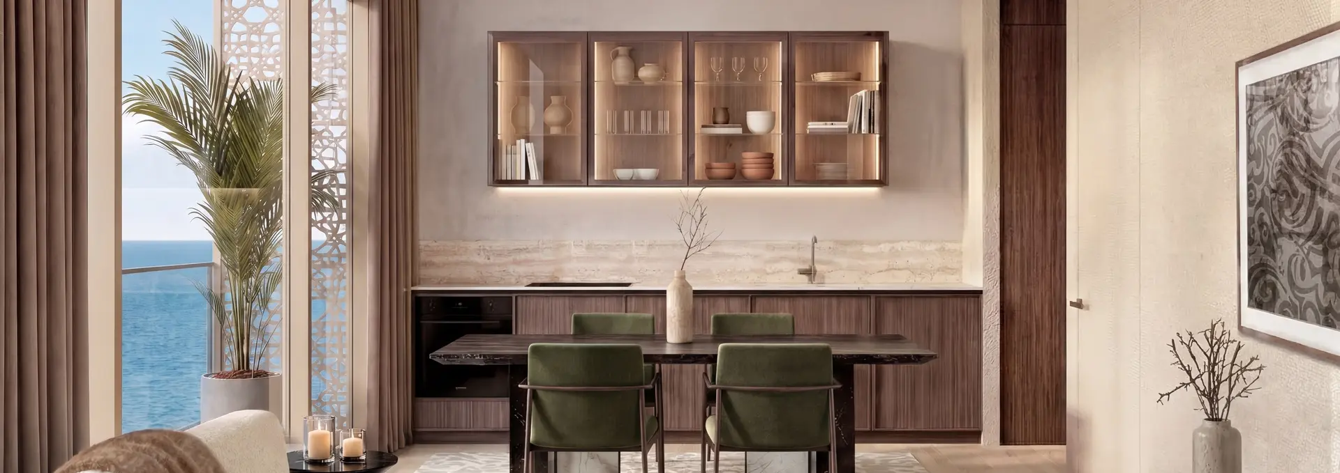 Representative Richmond Residences kitchen and living interior